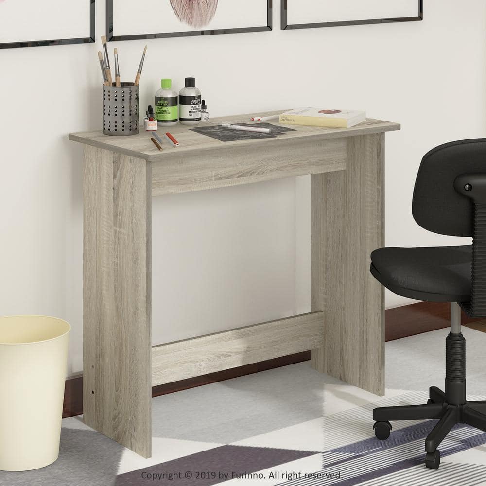 Gray Oak Rectangular Wood Computer Desk