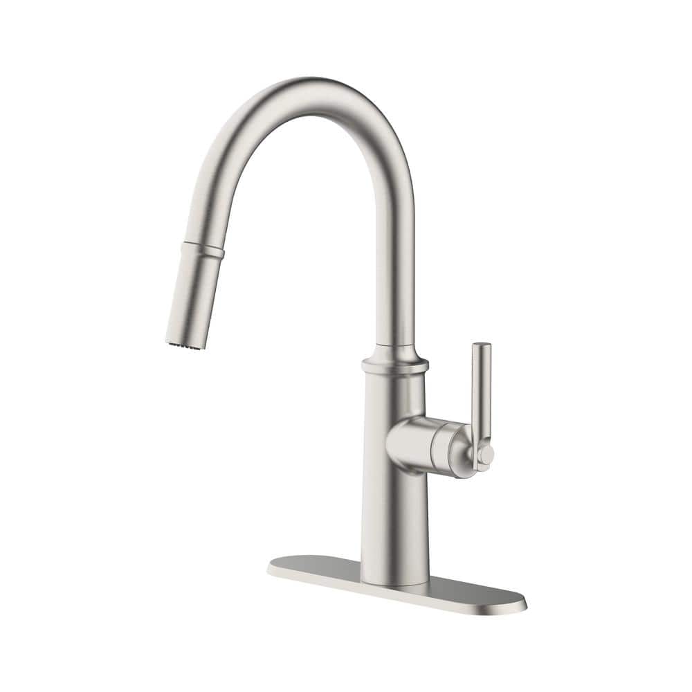 Junipine Single Handle Pull-Down Sprayer Kitchen Faucet in Spot Resist Stainless price history on PriceWatchPro