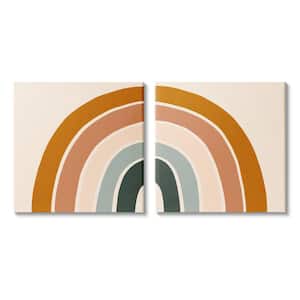"Asymmetric Warm Earth Toned Rainbow Arches" by Victoria Borges Unframed Fantasy Canvas Wall Art Print 17 in. x 17 in.