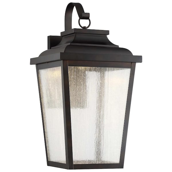 Irvington Manor 1-Light Chelesa Bronze Integrated LED Wall Lantern Sconce