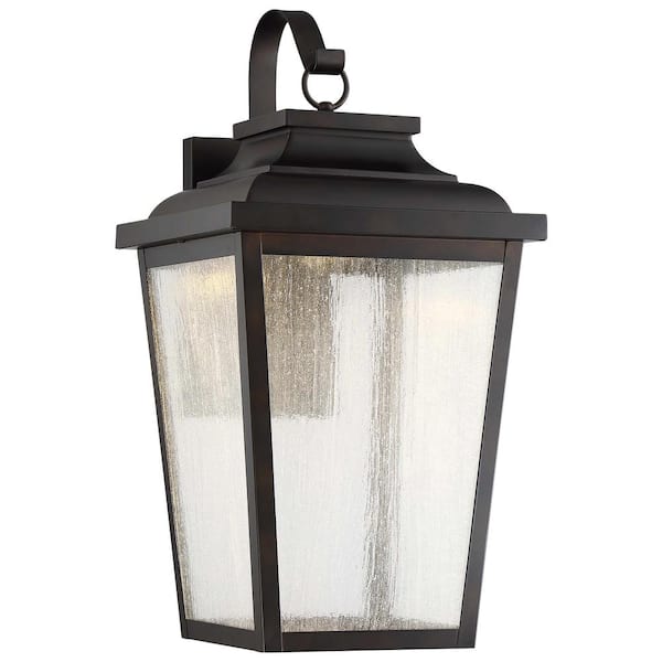 The Great Outdoors Irvington Manor 1-Light Chelesa Bronze Integrated LED Wall Lantern Sconce