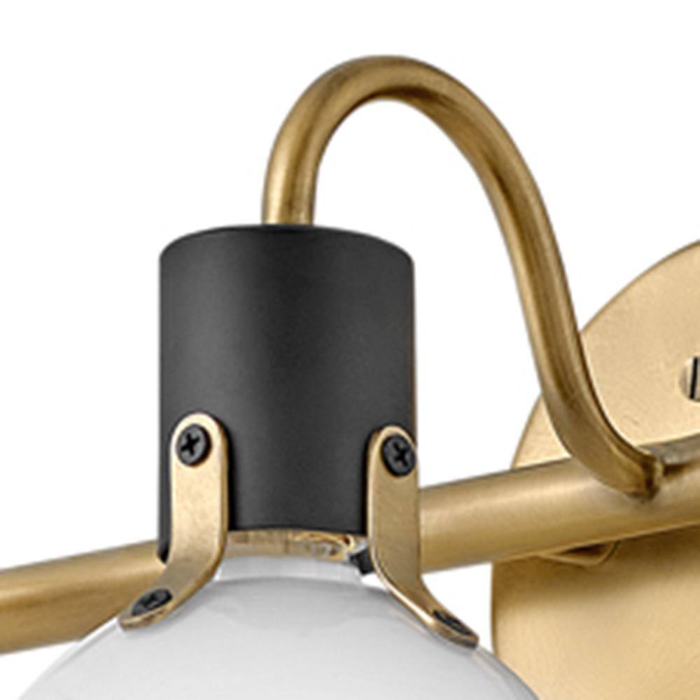 Heritage Brass and Black 3-Light Dimmable Outdoor Vanity Light