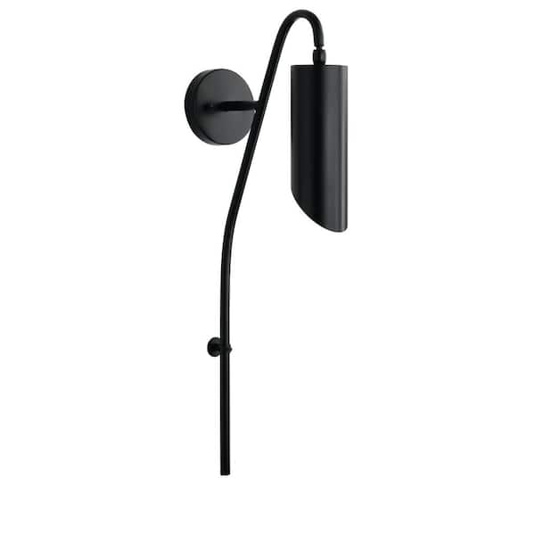 KICHLER Trentino 1-Light Black Bedroom Indoor Wall Sconce Light