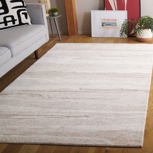 Ebony 6 ft. x 9 ft. Gray/Rust Abstract Striped Area Rug