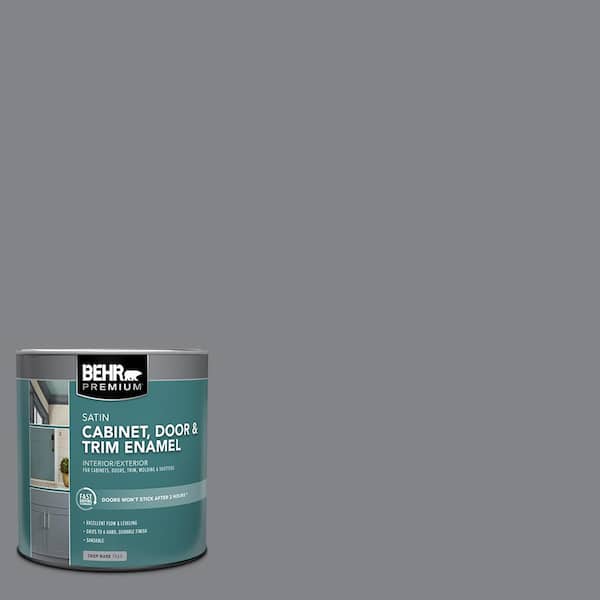 BEHR PREMIUM 1 qt. #AE-52 Rising Smoke Satin Enamel Interior/Exterior Cabinet, Door & Trim Paint