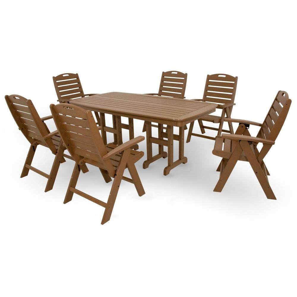 Tree House Brown HDPE Outdoor Dining Table, 37" x 72"