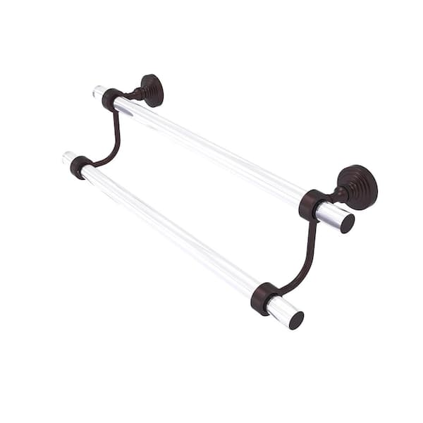 Allied Brass Pacific Grove Collection 18 in. Wall Mounted Double Towel Bar in Antique Bronze