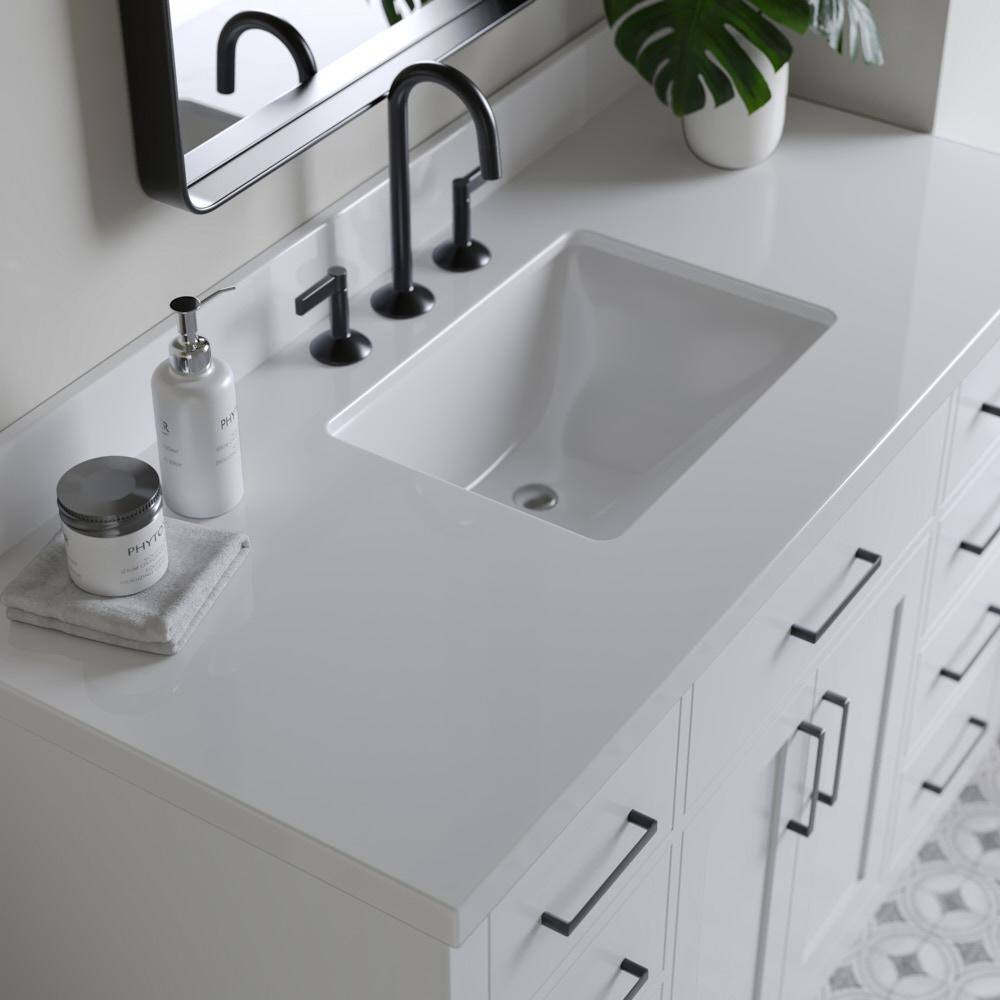 Hepburn 49" White Hardwood Freestanding Single Vanity Set