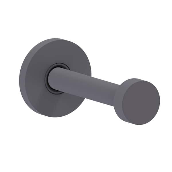 Modern 2 in. Retractable Wall Hook in Matte Gray Closet Rod