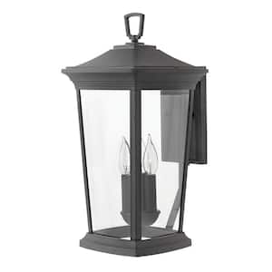 Bromley 3-Light Museum Black LED Outdoor Wall Lantern Sconce