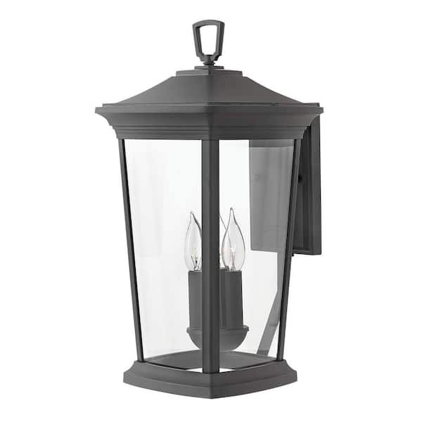 HINKLEY Bromley 3-Light Museum Black LED Outdoor Wall Lantern Sconce