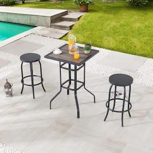3-Piece Metal Square Outdoor Dining Set