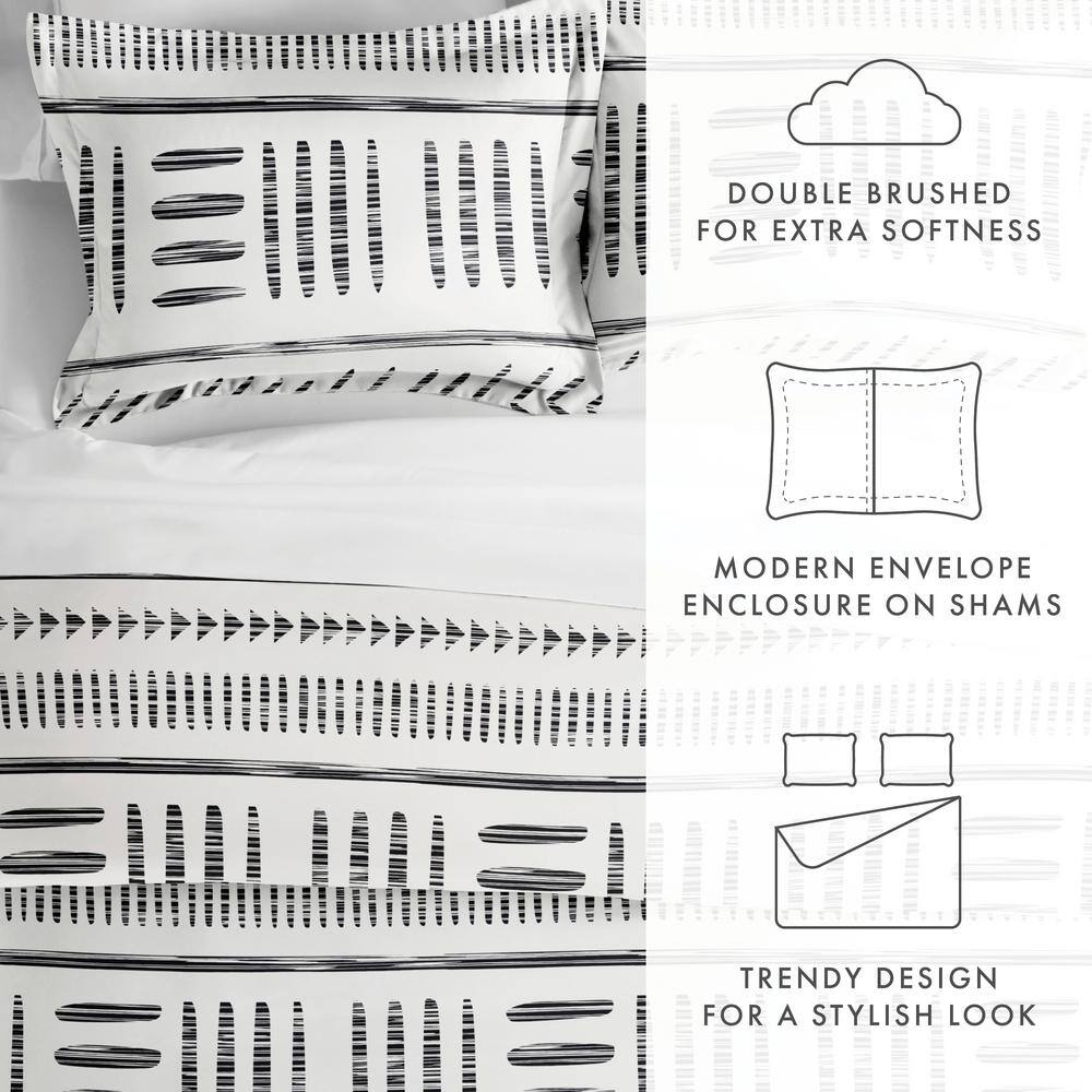 Gray Arrow Dreams Pattern Full/Queen Microfiber Duvet Cover Set