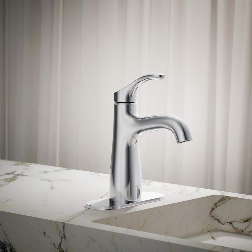 Elegant Polished Chrome Single-Handle Monoblock Bathroom Faucet