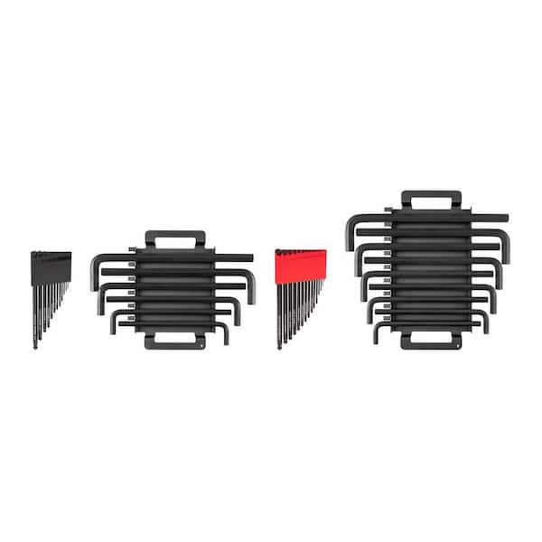 TEKTON Ball End and Flat End Hex L- Key Set with Holder and Rack, 43-Piece (0.050-3/4 in. 1.3-19 mm)