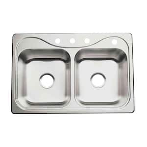 KOHLER Southhaven Drop-in Stainless Steel 33 in. 4-Hole Double Bowl Kitchen Sink