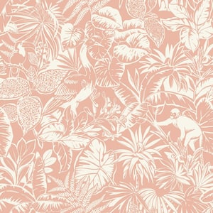 Corcovado Pink Jungle Jamboree Matte Paper Pre-Pasted Wallpaper Sample