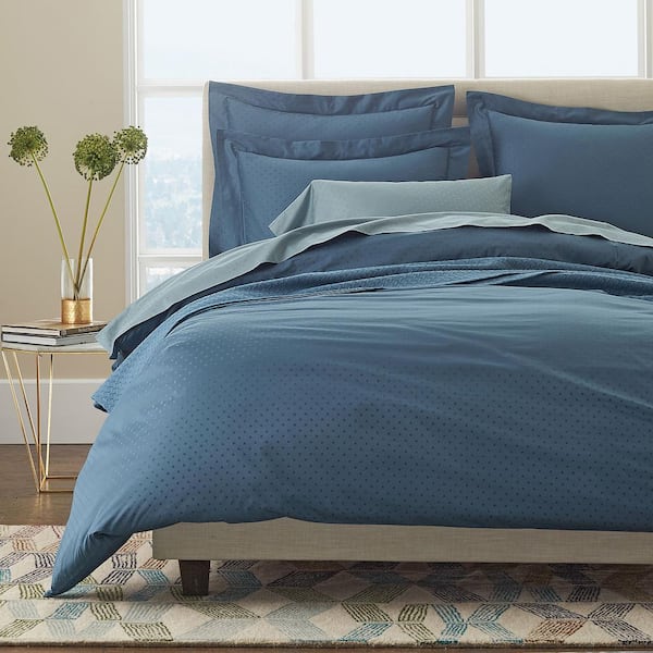 blue sateen duvet cover