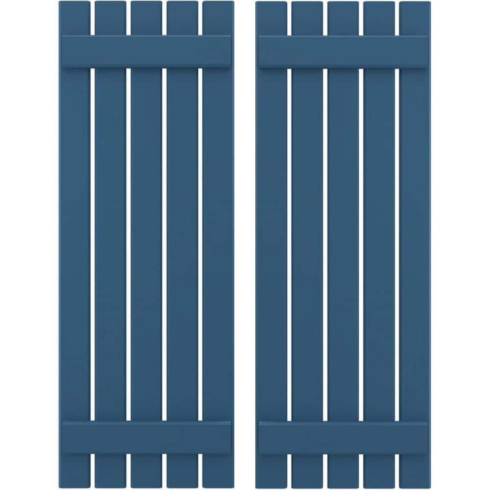 19-1/2-in W x 57-in H Americraft 5 Board Exterior Real Wood Spaced Board and Batten Shutters Sojourn Blue price history on PriceWatchPro