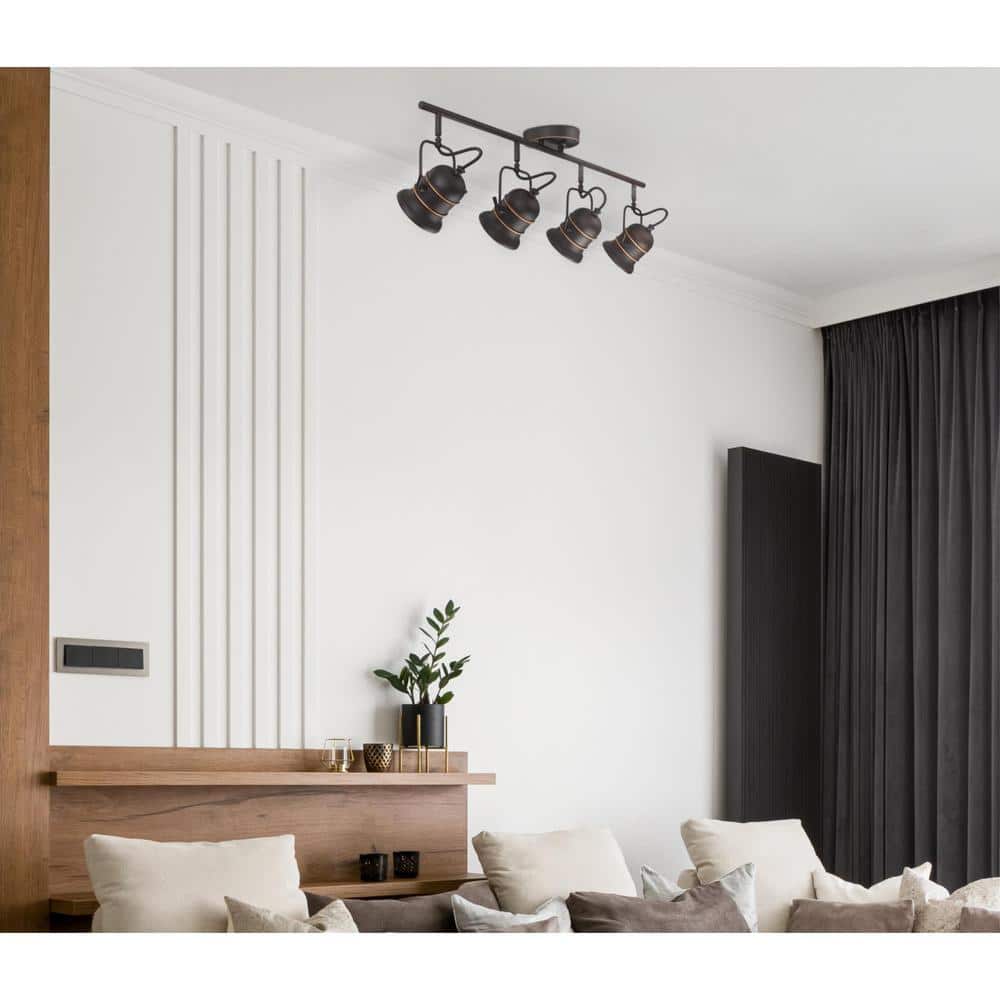 Boswell Oil Rubbed Bronze 4-Light Industrial Track Light