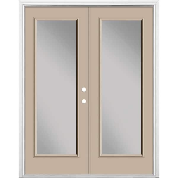 Masonite 60 in. x 80 in. Canyon View Steel Prehung Left-Hand Inswing Full Lite Clear Glass Patio Door with Brickmold