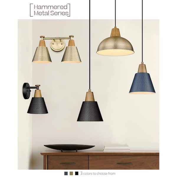 JAZAVA Modern 14.8 in. 2-Light Wall Sconces Black Bathroom Light