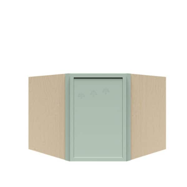 LIFEART CABINETRY Slim Shaker Assembled 24 in. W x 15 in. H x 12 in. D Wall Diagonal Corner Kitchen Cabinet in Green