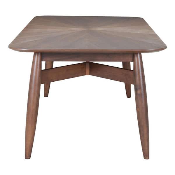 Espresso Wood 78.00 in. 4 Leg Base Dining Table Seats 6