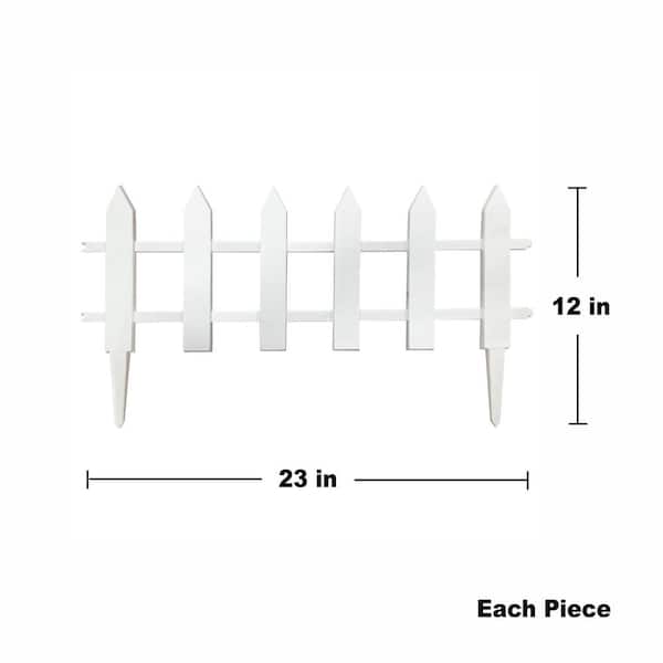 allFenz White Vinyl Picket Garden Fence set of 60 