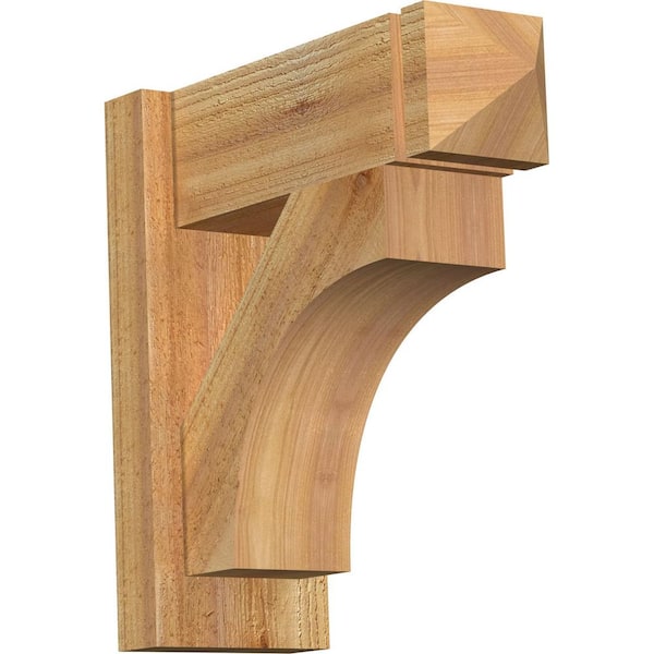 Ekena Millwork 6 in. x 16 in. x 16 in. Western Red Cedar Westlake Arts and Crafts Rough Sawn Outlooker