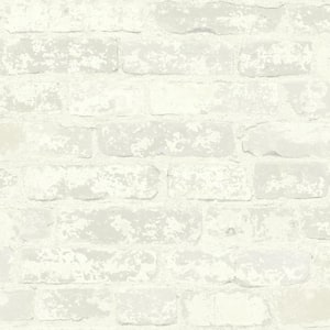 Stuccoed White Brick Peel and Stick Wallpaper (Covers 28.18 sq. ft.)