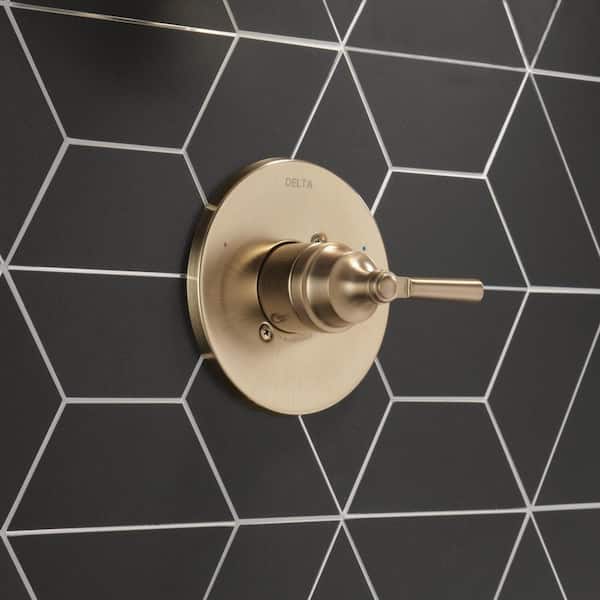 Saylor Gold 1-Handle Wall Mount Valve Trim Kit in Champagne Bronze (Valve Not Included)