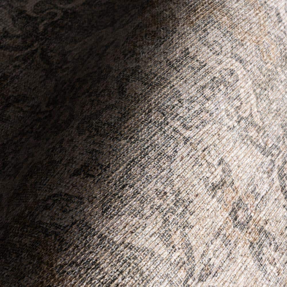 Hillstone Dark Beige Rectangular Synthetic Medallion Area Rug