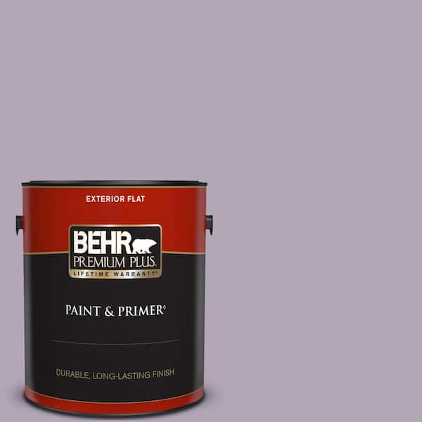 BEHR PREMIUM PLUS 1 gal. #660F-4 Plum Frost Flat Exterior Paint & Primer