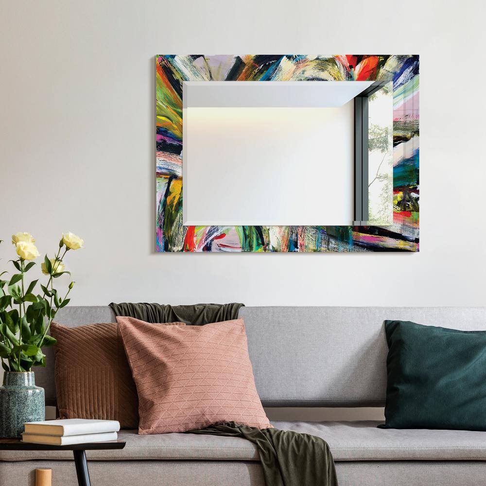 Colorful Rectangular Frameless Wall Mount Vanity Mirror