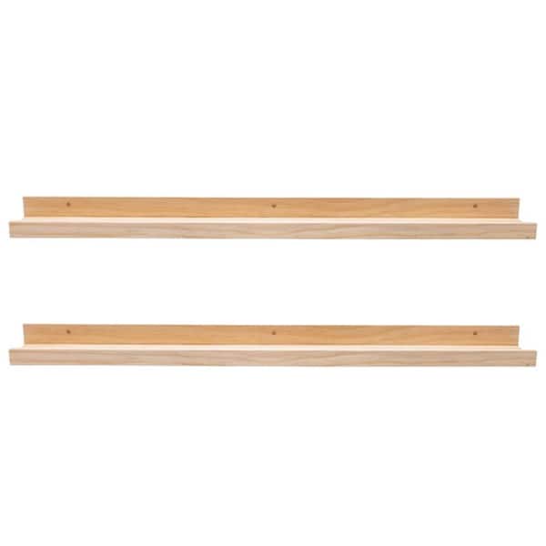 Unbranded 24 in. W x 4.5 in. D Natural Floating Shelves Decorative Wall Shelf (Set of 2)