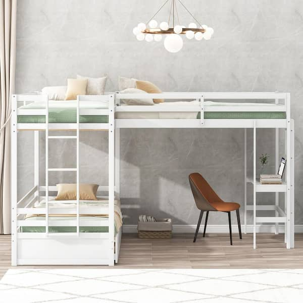 white king single bunk bed