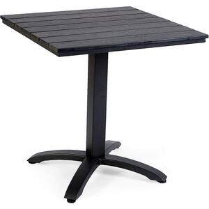 Kirk Black Resin Table Top Metal Frame Outdoor Dining Table