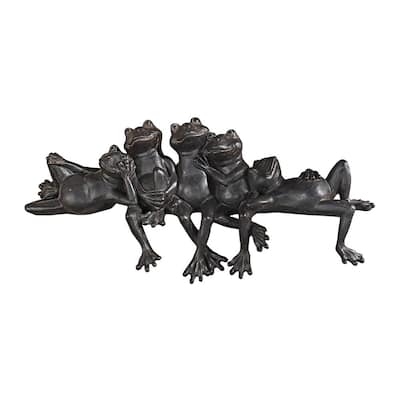 6.5 in. H Lazy Daze Knot Of Frogs Sill Sitters Statue