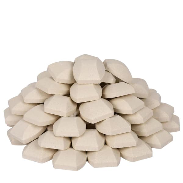 50-Piece 2 x 2 in Ceramic Briquettes for Turbo and Nexgrill Gas Grills, Lava Rock Alternative Heat Diffusers