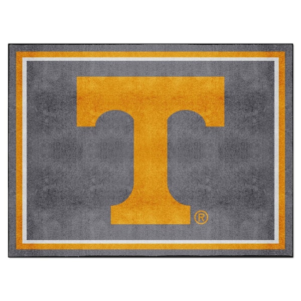 FANMATS Tennessee Volunteers Gray 8 ft. x 10 ft. Plush Area Rug