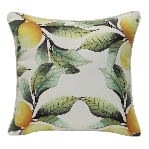 OUTDOOR DECOR BY COMMONWEALTH 18 in. x 18 in. Tropical Outdoor Pillow Throw Pillow in Multi Includes 1-Throw Pillow