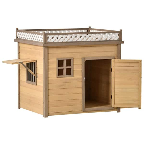 dog house with feeder