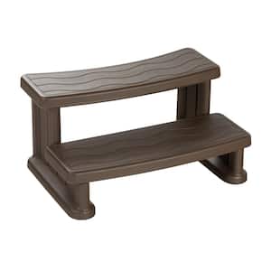 31 in. x 16 in. Square or Round Hot Tub Steps in Brown