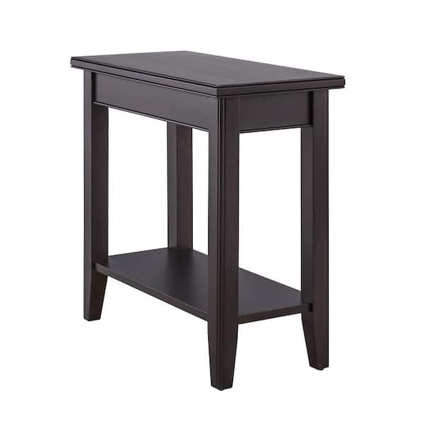 Leick Home Laurent 12 in. W x 24 in. D Black Narrow Rectangle Wood End ...