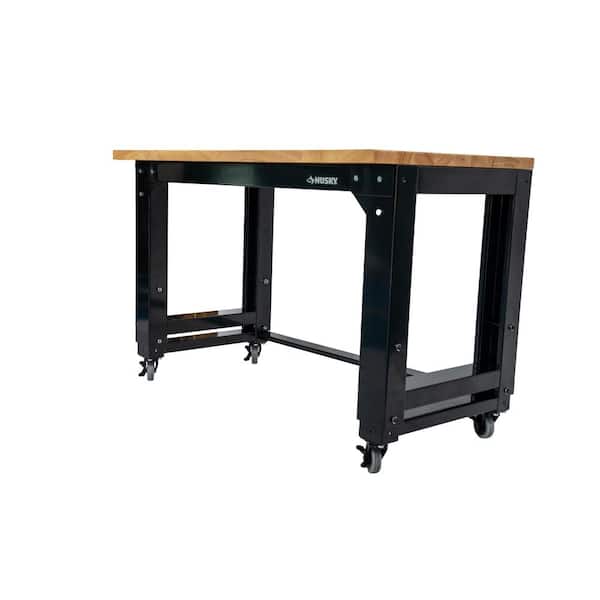 Husky 46 in. W x 24 in. Deep Adjustable Height Work Table with