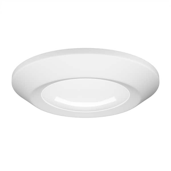 Intrinsic Collection 5-1/2" LED Slim Satin White Flush Mount Surface Mount Light 500 Lumens