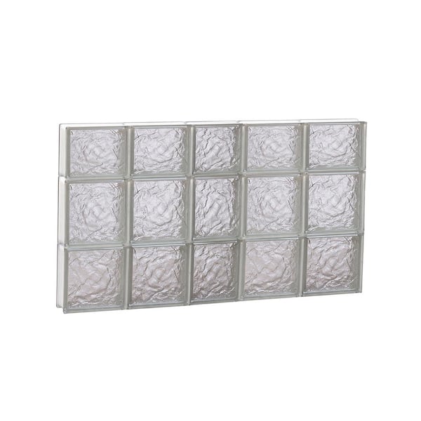 Clearly Secure 36.75 in. x 21.25 in. x 3.125 in. Frameless Ice Pattern Non-Vented Glass Block Window