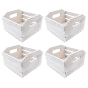 Project Craft DIY Whitewashed Wood Crate for Storage, Decor and Crafts, 7 in. x 7 in. x 5 in. (Pack of 4)