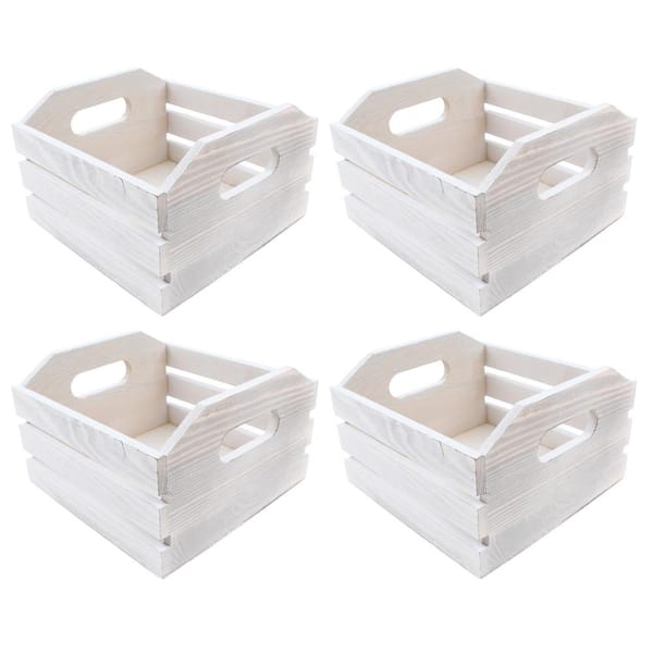 ArtSkills Project Craft DIY Whitewashed Wood Crate for Storage, Decor and Crafts, 7 in. x 7 in. x 5 in. (Pack of 4)